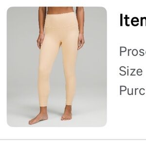 Lululemon Align 25in high rise legging- Prosecco